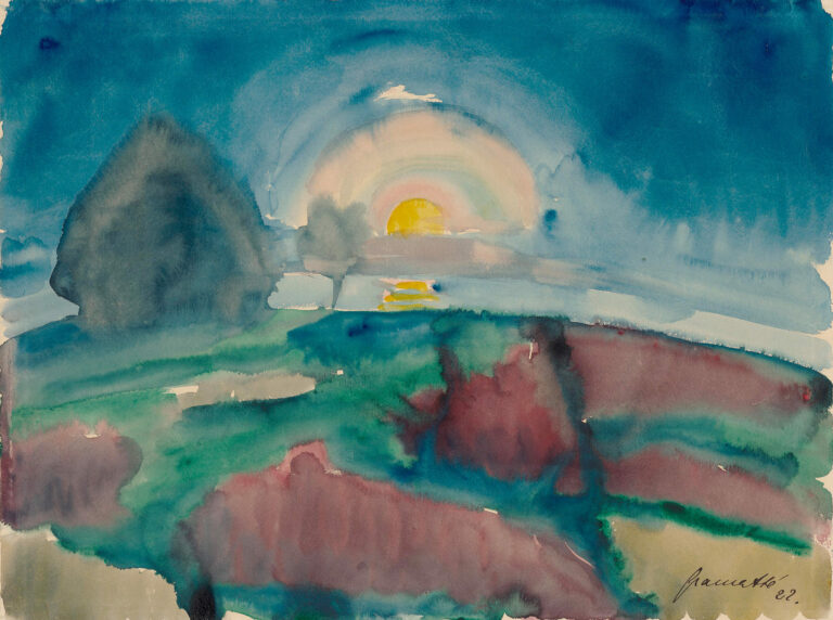 Walter Gramatté, Lever de lune (sur Hiddensee), 1922, Collections de peintures de l'État bavarois – Collection d'art moderne de la Pinakothek der Moderne Munich