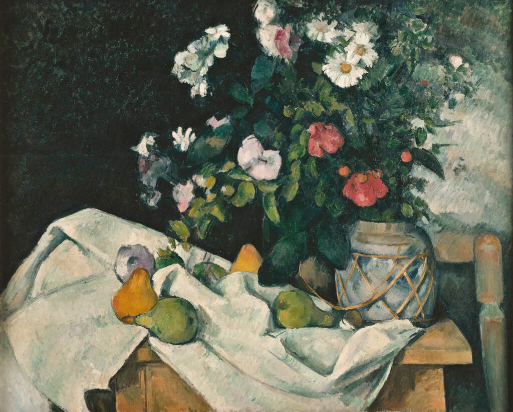 Nature morte aux fleurs et aux fruits, Paul Cézanne, vers 1890, Alte Nationalgalerie, Berlin