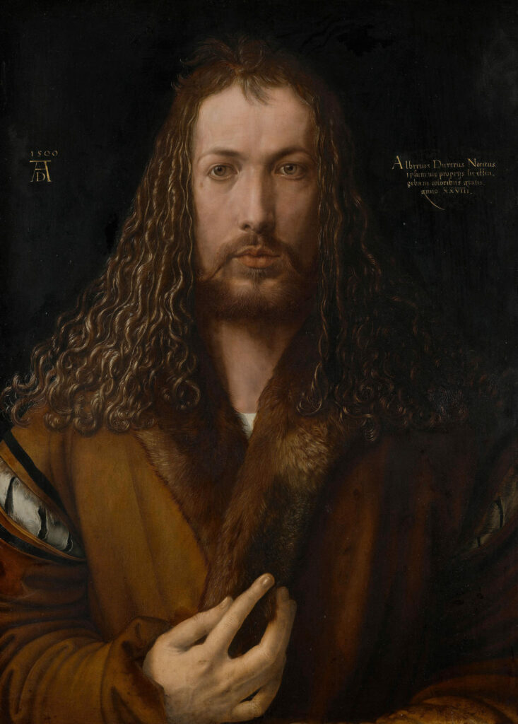 Self-Portrait with Fur-Trimmed Robe, Albrecht Dürer, 1500, Alte Pinakothek, Munich