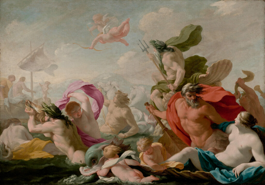 Dieux marins rendant hommage à l'amour, Eustache Le Sueur, vers 1636-1638, The J. Paul Getty Museum, Los Angeles
