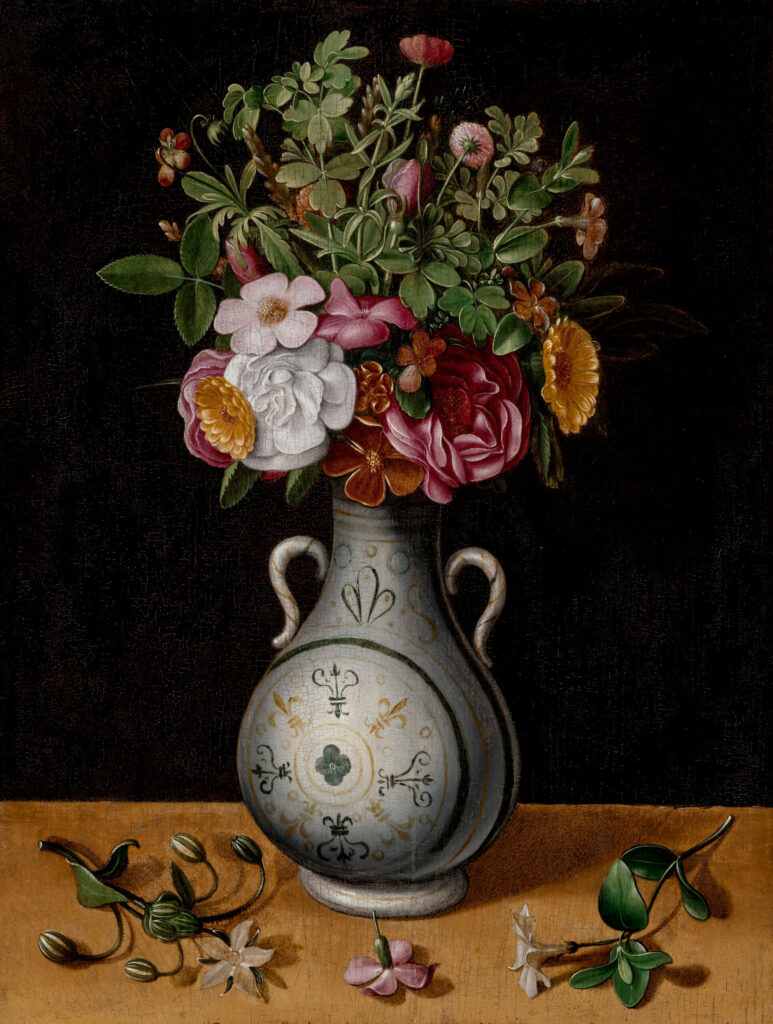 Bouquet de fleurs dans un vase à deux anses, Ludger tom Ring le Jeune, début des années 1560, J. Paul Getty Museum, Los Angeles