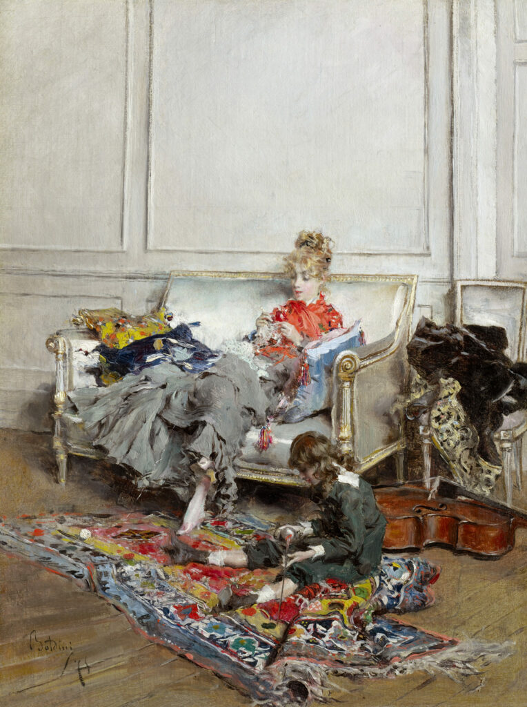 Jeune femme faisant du crochet, Giovanni Boldini, 1875, The Clark Art Institute, Williamstown