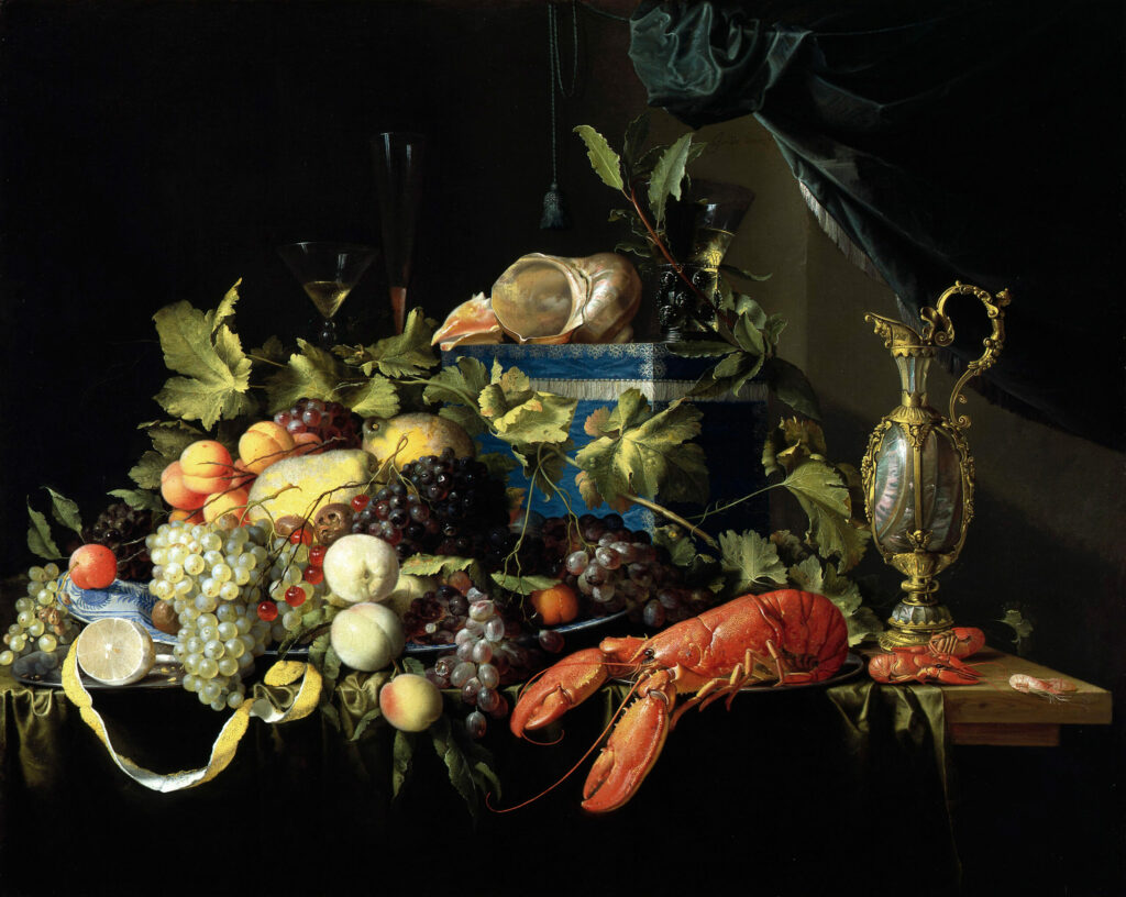 Still Life with Fruit and Lobster, Jan Davidszoon de Heem, circa 1648-1649, Staatliche Museen zu Berlin, Gemäldegalerie / Jörg P. Anders Public Domain