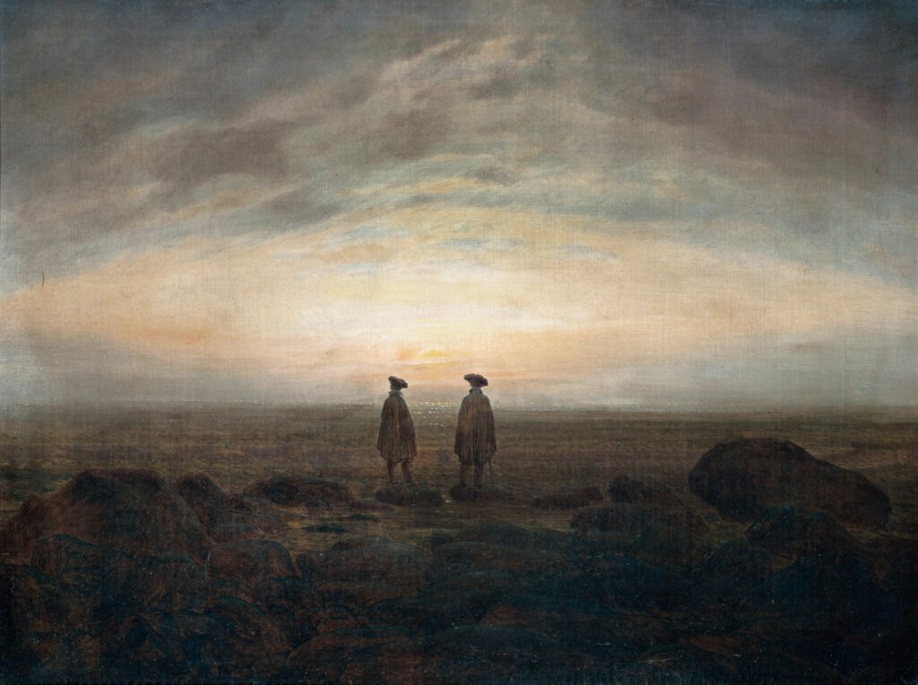 Deux hommes au bord de la mer, Caspar David Friedrich, 1817, Staatliche Museen zu Berlin, Alte Nationalgalerie / Jörg P. Anders Public Domain