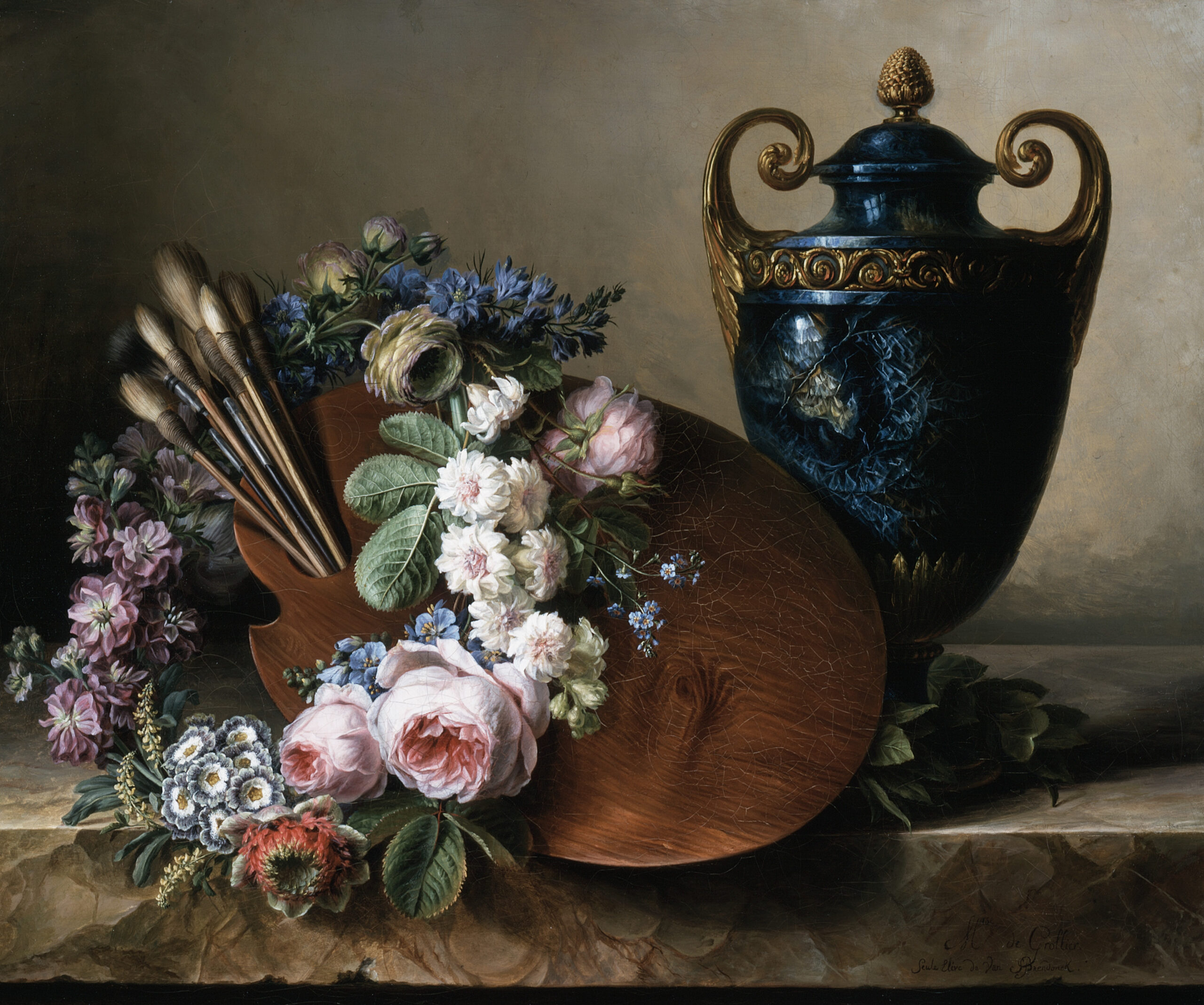 Still life. An Homage to Van Spaendonck, Charlotte Eustache Sophie de Fuligny-Damas, Marquise de Grollier, circa 1780-1790, Los Angeles County Museum of Art (LACMA) Still life. An Homage to Van Spaendonck, Charlotte Eustache Sophie de Fuligny-Damas, Marquise de Grollier, circa 1780-1790, Los Angeles County Museum of Art (LACMA)