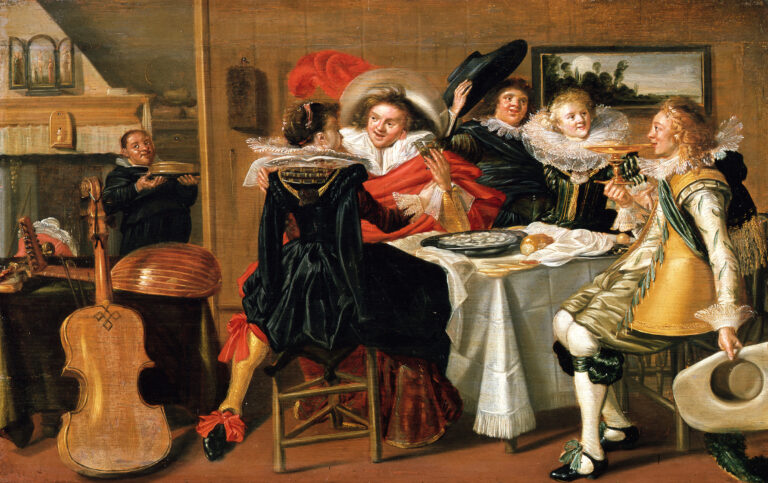 Interior with a Group of Merry People at a Table, Dirck Hals, circa 1615-1640, Staatliche Museen zu Berlin, Gemäldegalerie / Jörg P. Anders Public Domain