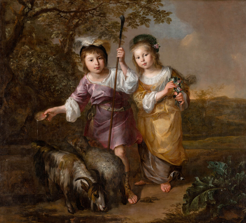 Portrait of Two Children Dressed as Shepherds, Bernard Zwaerdecroon, circa 1645, Mauritshuis, The Hague