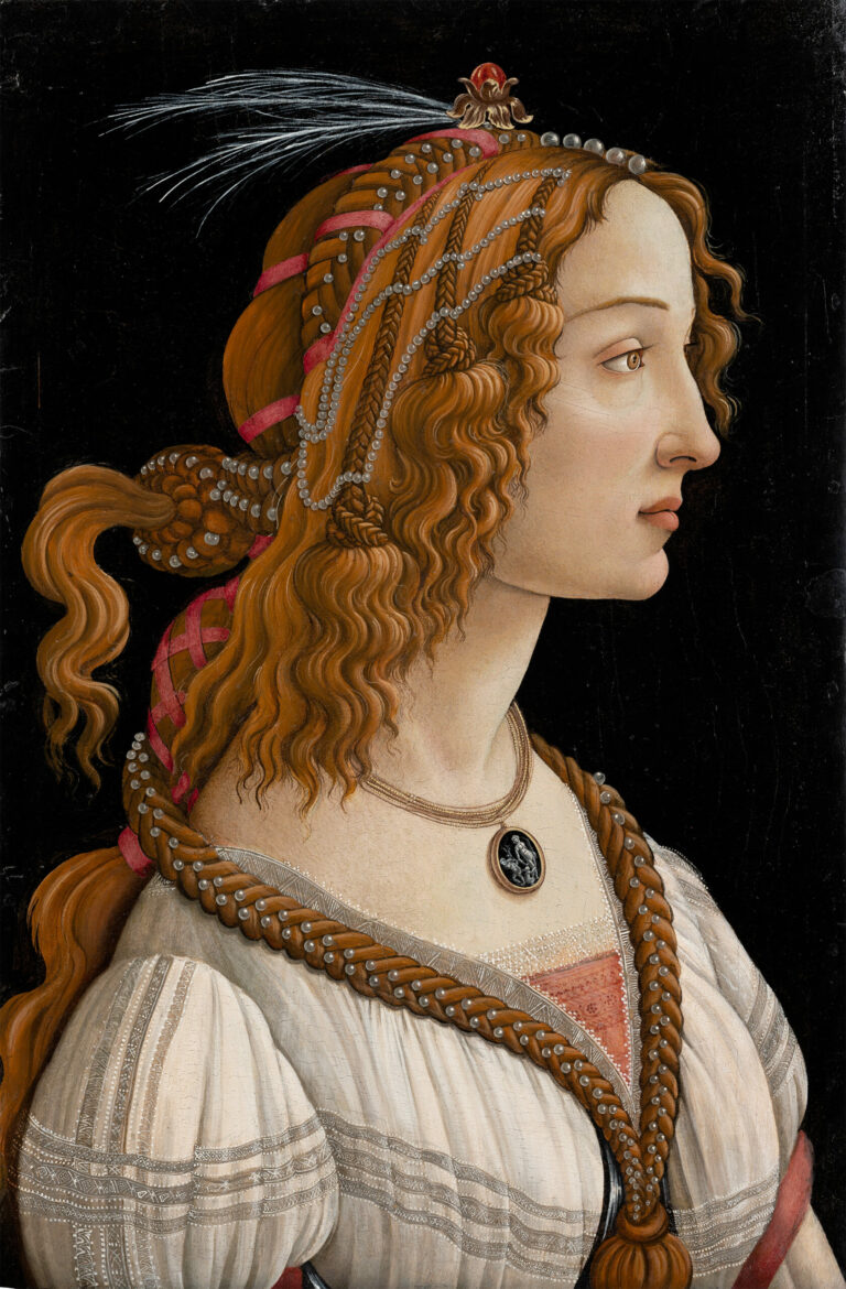 Portrait idéalisé d'une dame (Portrait de Simonetta Vespucci en nymphe), Sandro Botticelli, vers 1480-1485, Städel Museum, Francfort-sur-le-Main