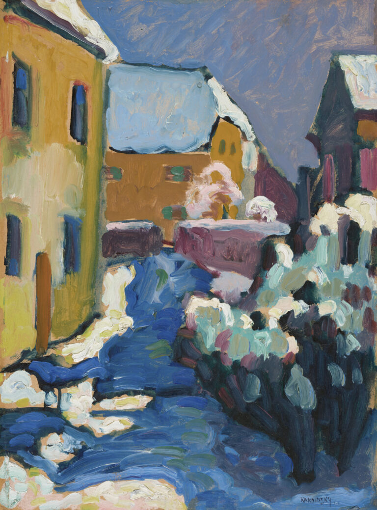 Kochel – Cimetière et presbytère, Vassily Kandinsky, 1909, Städtische Galerie im Lenbachhaus und Kunstbau, Munich