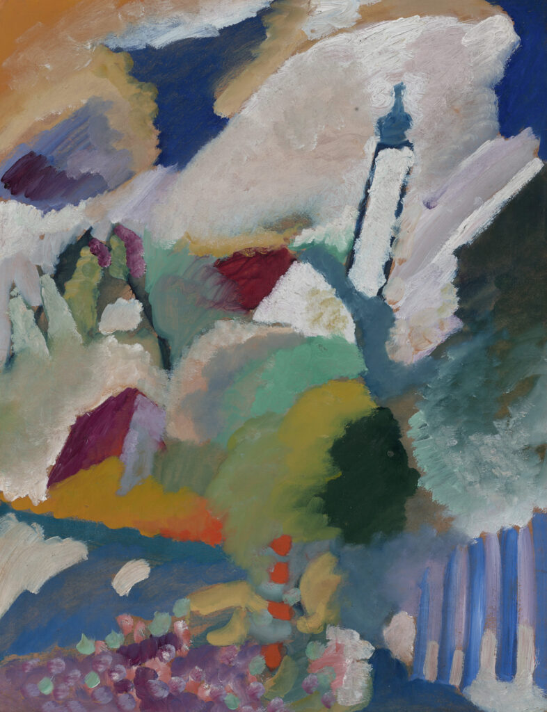 Murnau avec l'église I, Vassily Kandinsky, 1910, Städtische Galerie im Lenbachhaus, Munich