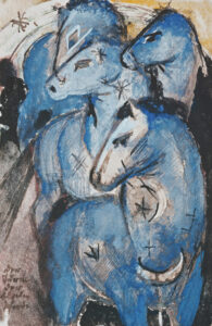 The Tower of Blue Horses, Franz Marc, 1912, Pinakothek der Moderne, Munich — Bayerische Staatsgemäldesammlungen