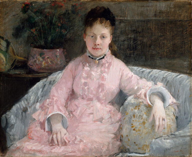 The Pink Dress (Albertie-Marguerite Carré, later Madame Ferdinand-Henri Himmes), Berthe Morisot, circa 1870, The Metropolitan Museum of Art, New York
