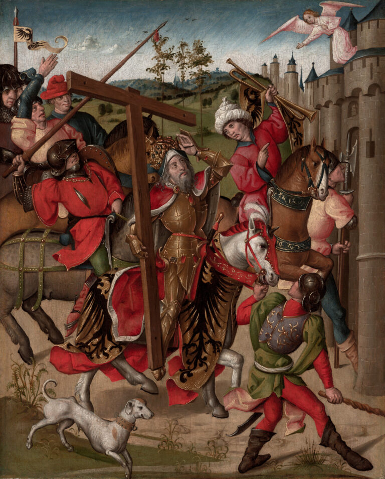 L'empereur Héraclius se voit refuser l'entrée à Jérusalem, Artiste néerlandais, vers 1470, The Art Institute of Chicago