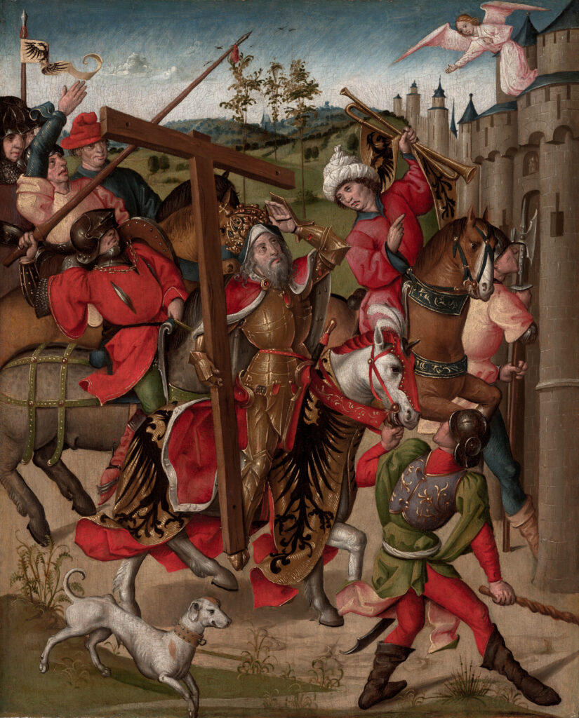 L'empereur Héraclius se voit refuser l'entrée à Jérusalem, Artiste néerlandais, vers 1470, The Art Institute of Chicago