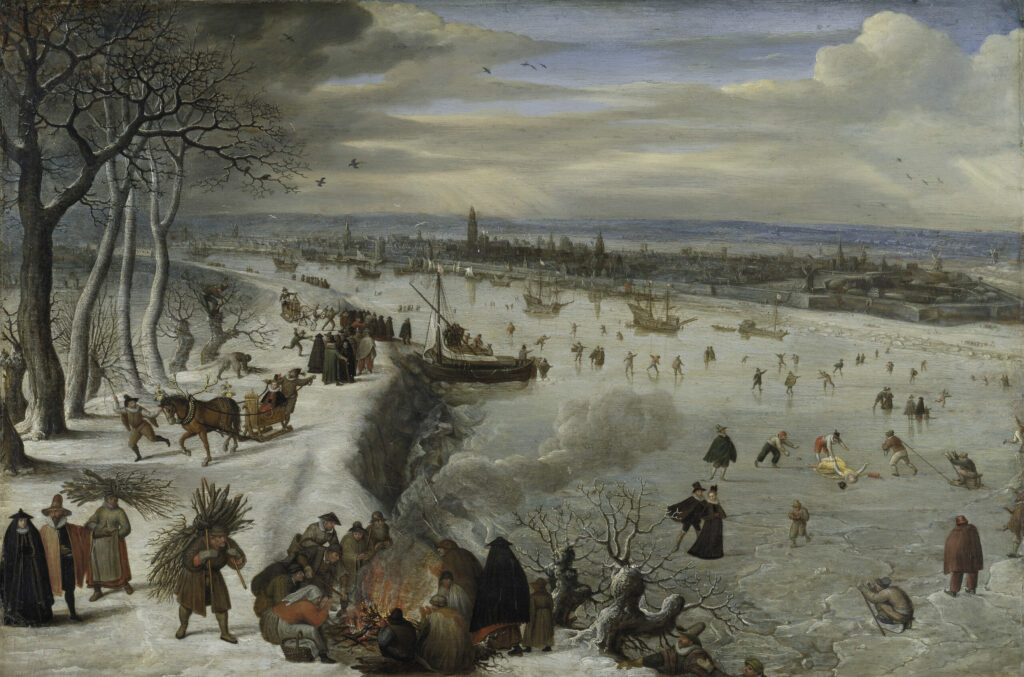 Vue d’Anvers avec l’Escaut gelé, Lucas van Valckenborch, 1593, Musée Städel, Francfort-sur-le-Main