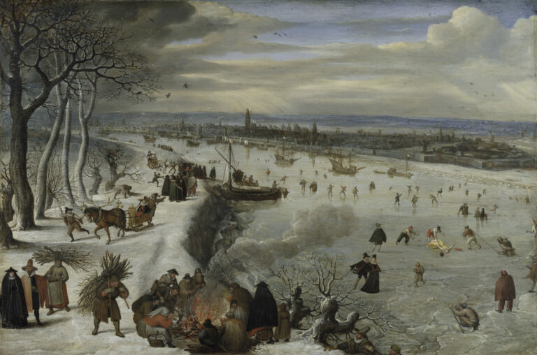 Vue d’Anvers avec l’Escaut gelé, Lucas van Valckenborch, 1593, Musée Städel, Francfort-sur-le-Main