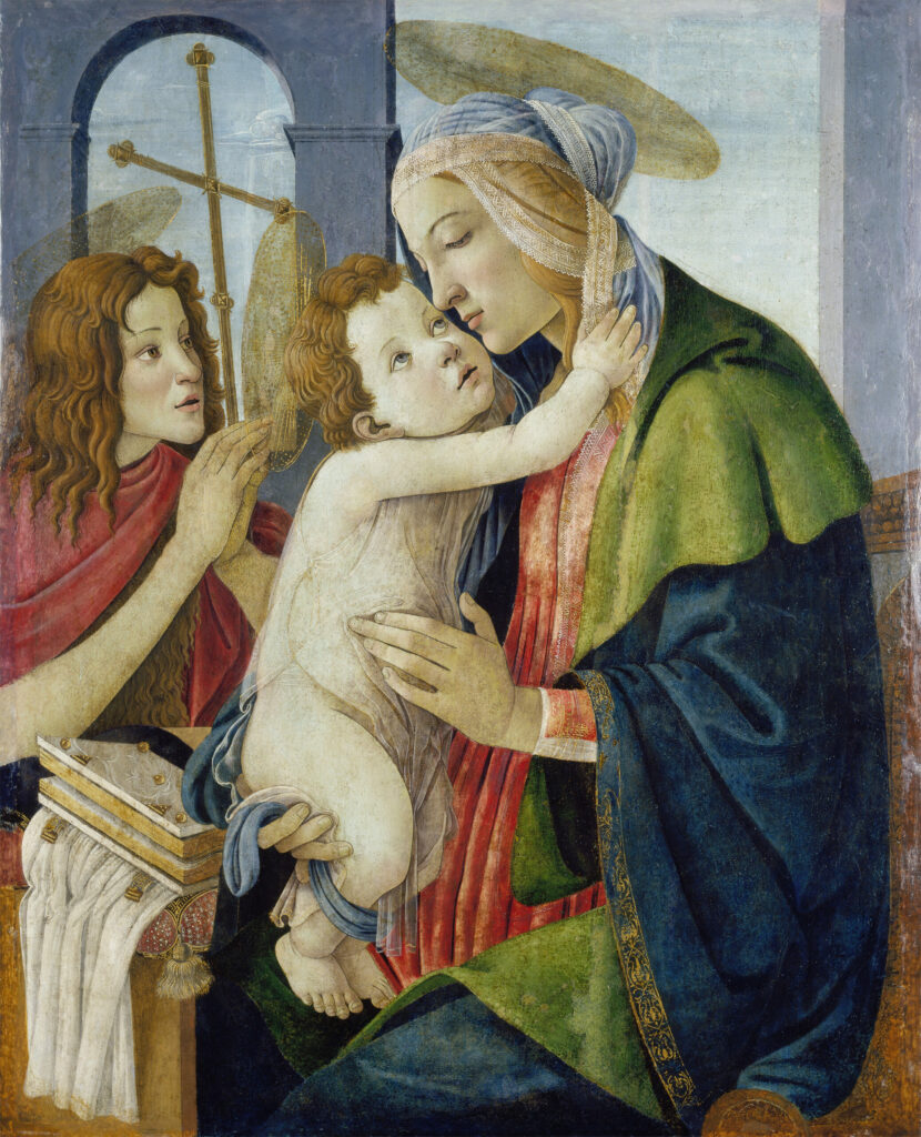 La Vierge à l'Enfant avec le petit saint Jean, Atelier de Sandro Botticelli, vers 1490–1500, Städel Museum, Francfort-sur-le-Main