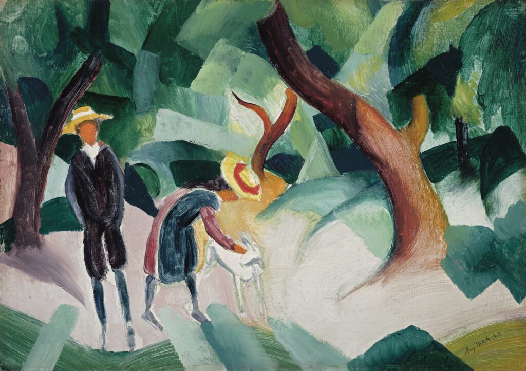 Enfants avec une chèvre, August Macke, 1913, Städtische Galerie im Lenbachhaus und Kunstbau, Munich