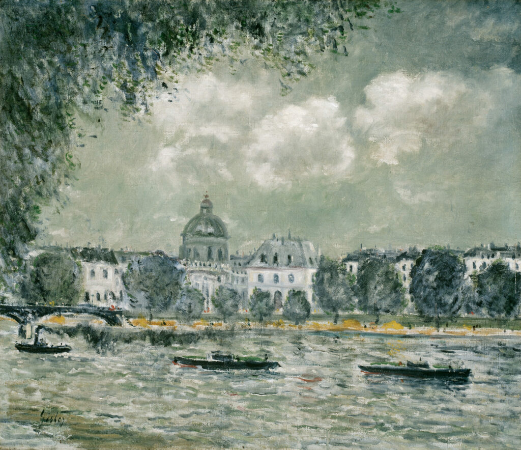 Landscape along the Seine with the Institut de France and the Pont des Arts in Paris, Alfred Sisley, c. 1875, The Art Institute of Chicago