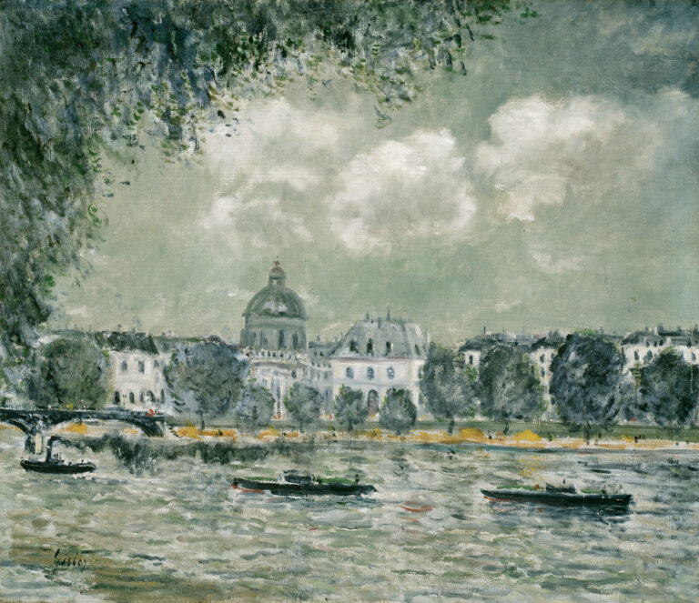 Landscape along the Seine with the Institut de France and the Pont des Arts in Paris, Alfred Sisley, c. 1875, The Art Institute of Chicago