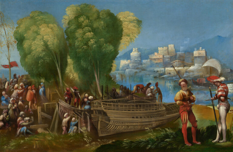Les Troyens réparant leurs navires en Sicile, Dosso Dossi, vers 1520, National Gallery of Art, Washington