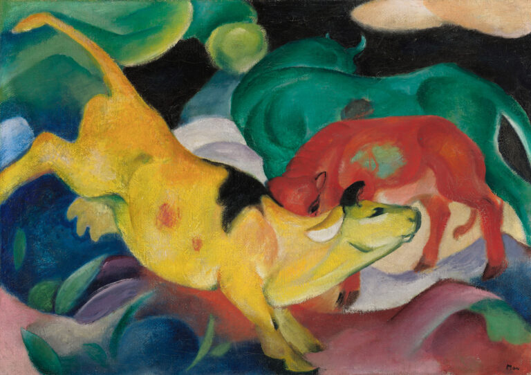 Cows, Red, Green, Yellow, Franz Marc, 1911, Städtische Galerie im Lenbachhaus und Kunstbau, Munich