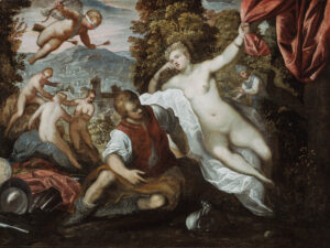 Vénus et Mars avec Cupidon et les Trois Grâces dans un paysage, Domenico Tintoretto, 1585-1595, Art Institute of Chicago