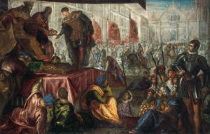 L'Élévation de Giovanni Francesco au rang de marquis de Mantoue, Jacopo Tintoretto dit Le Tintoret, vers 1578-1579, Collections de peintures de l'État de Bavière — Alte Pinakothek, Munich