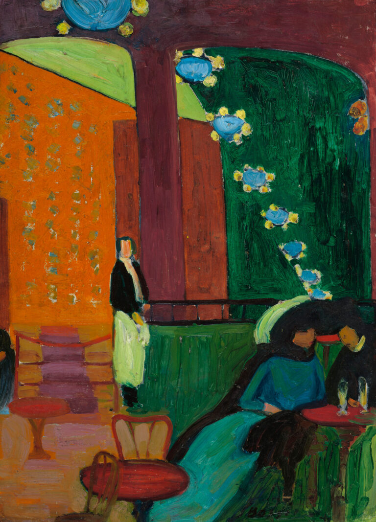 Interior with Three Figures in a Café, Erma Bossi, c. 1910, Städtische Galerie im Lenbachhaus und Kunstbau München