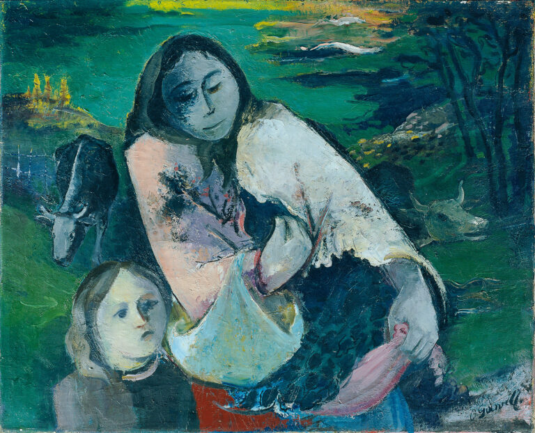 Réfugiés, Paysanne et enfant, Oskar Gawell, non daté, Belvedere Museum, Vienne