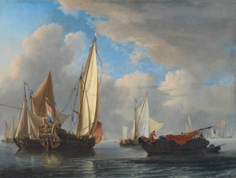 A Yacht and Other Vessels in a Calm, Willem van de Velde II, 1671, Los Angeles County Museum of Art (LACMA)