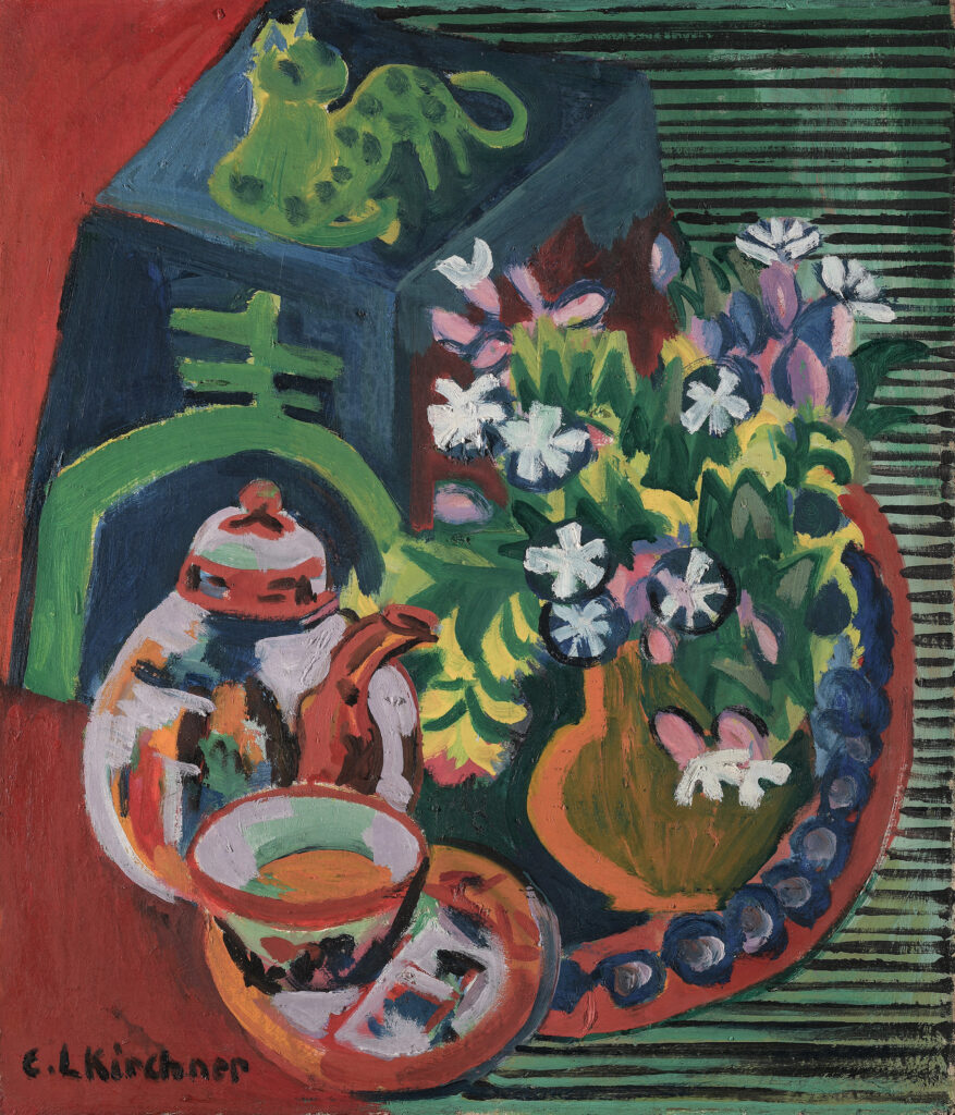 Nature morte à la porcelaine chinoise, Ernst Ludwig Kirchner, vers 1920-1938, Neue Nationalgalerie, Berlin