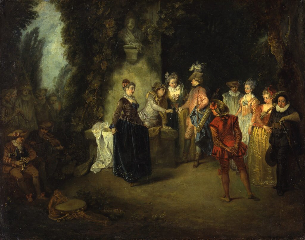 La Comédie française, Jean-Antoine Watteau, 1716-1717, Gemäldegalerie, Berlin