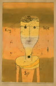 Paul Klee, Paroles éparses des économes, 1924, transfert d'huile et aquarelle sur papier marouflé sur carton, Musée Berggruen