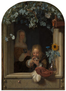 Garçon faisant des bulles, Frans van Mieris l'Ancien, 1663, Mauritshuis, La Haye