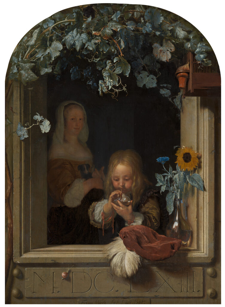 Garçon faisant des bulles, Frans van Mieris l'Ancien, 1663, Mauritshuis, La Haye