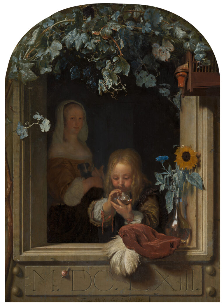 Garçon faisant des bulles, Frans van Mieris l'Ancien, 1663, Mauritshuis, La Haye
