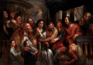 Le Christ et la femme adultère, Jacob Jordaens, vers 1670, Musée des Beaux-Arts de Gand (MSK)