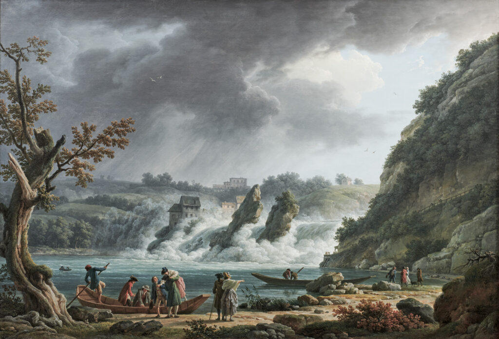 Claude-Joseph Vernet, Les chutes du Rhin, près de Schaffhouse, Suisse, 1779, huile sur toile. Clark Art Institute, don de la fondation Aso O. Tavitian, 2025.1.128