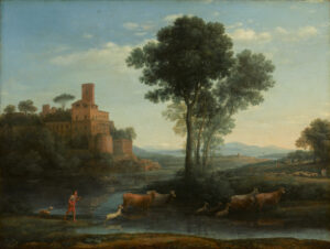 Claude Lorrain, Paysage avec le voyage de Jacob, 1677, huile sur toile. Clark Art Institute, 1955.42
