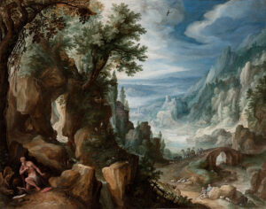 Paysage montagneux avec saint Jérôme, Paul Bril, 1592, Mauritshuis, La Haye