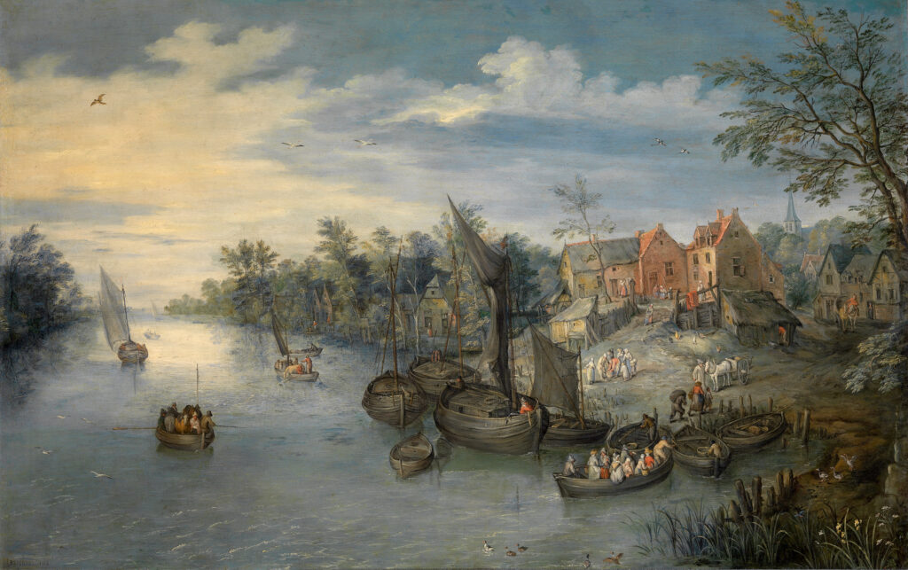 Paysage fluvial, Jan Brueghel l'Ancien, 1603, KMSKA, Musée royal des beaux-arts d'Anvers